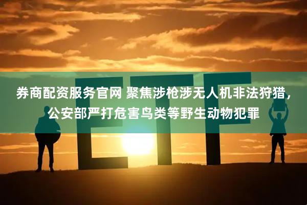 券商配资服务官网 聚焦涉枪涉无人机非法狩猎,公安部严打危害鸟类等野生动物犯罪